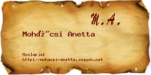 Mohácsi Anetta névjegykártya